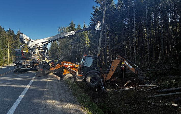 Branchement poteau électrique Beauce.